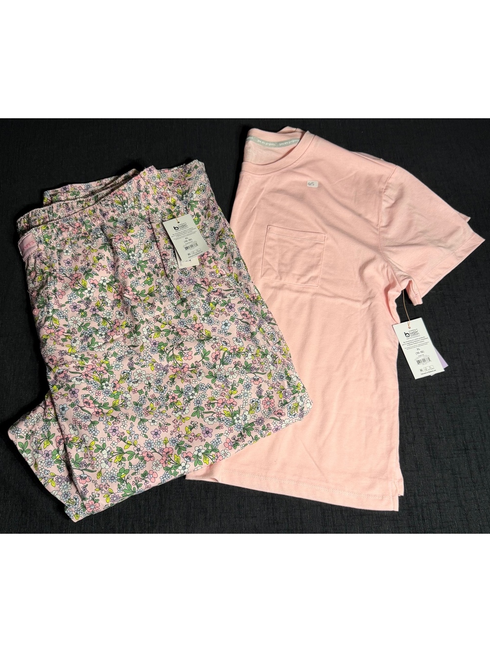 Joyspun XL Pink T-Shirt and Floral Print Lounge Pants Set